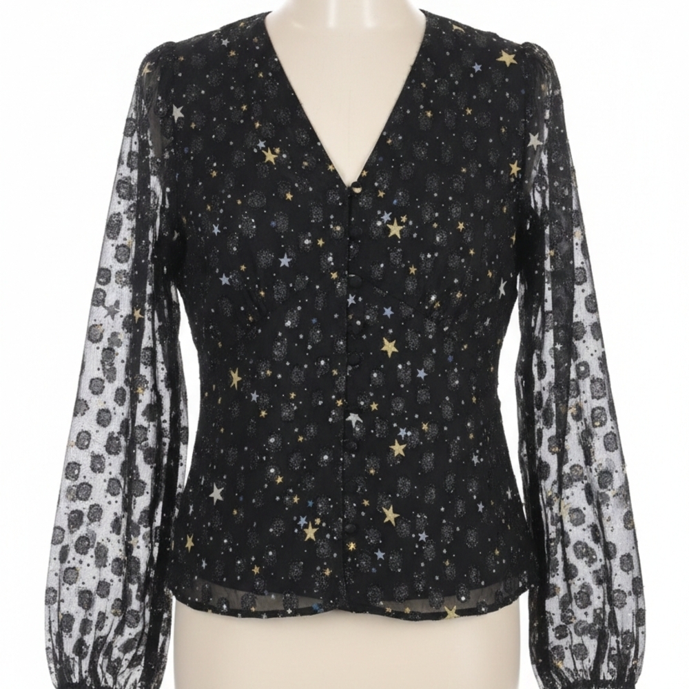 UNTUCKit Black Star Pattern Blouse - image 2